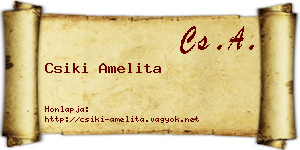 Csiki Amelita névjegykártya